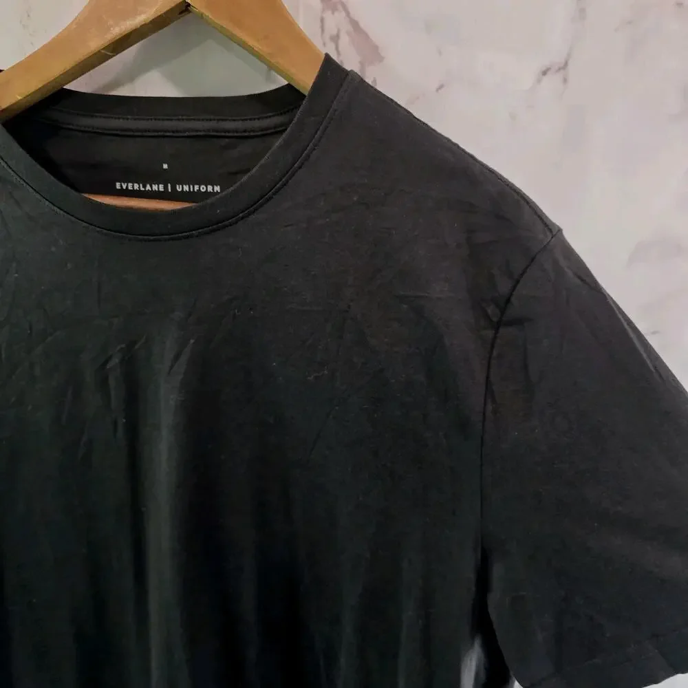 Everlane T Shirt Mens Black Short Sleeve Crew Organic Cotton Uniform - Picture 10 of 10